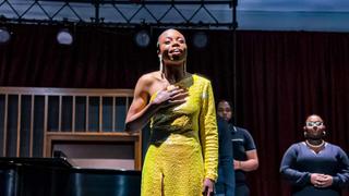 Singer performing