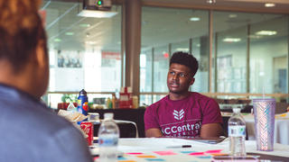 student sitting at a table