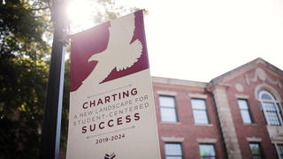 NCCU Banner on post