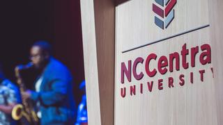 NCCU Logo and Saxophone player in the background
