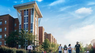 Students walking on Brant Street