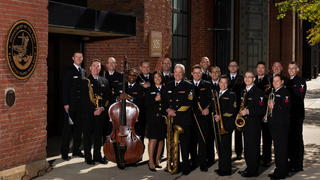 US Navy Band with instruments