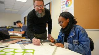 Associate Professor Scott Singeisen and students