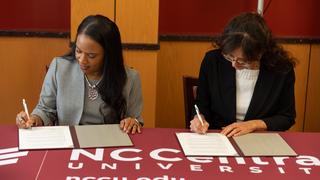 Chancellor Dixon and Dr. Chitra Golestani