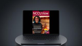 NCCU Now Fall 2022 Issue Cover on a computer laptop