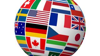 Globe with flags image