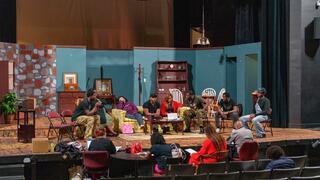 "Livin Fat" cast on stage
