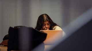 Female student in library 