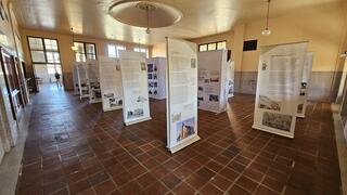 We Built This Exhibit celebrating architects in a room