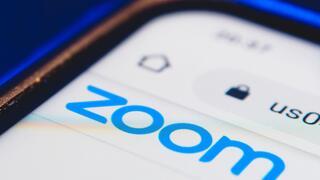 Zoom logo on cell phone