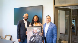 Tervonna Pollard accepting her scholarship