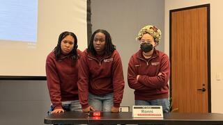NCCU quiz team listens to question from moderator