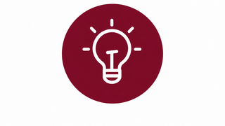Image of a light bulb on a maroon background