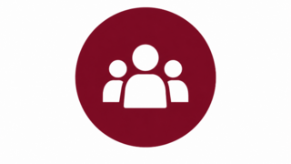 Image of group of people on a maroon background