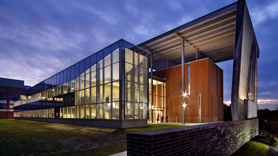 BRITE Building at night.