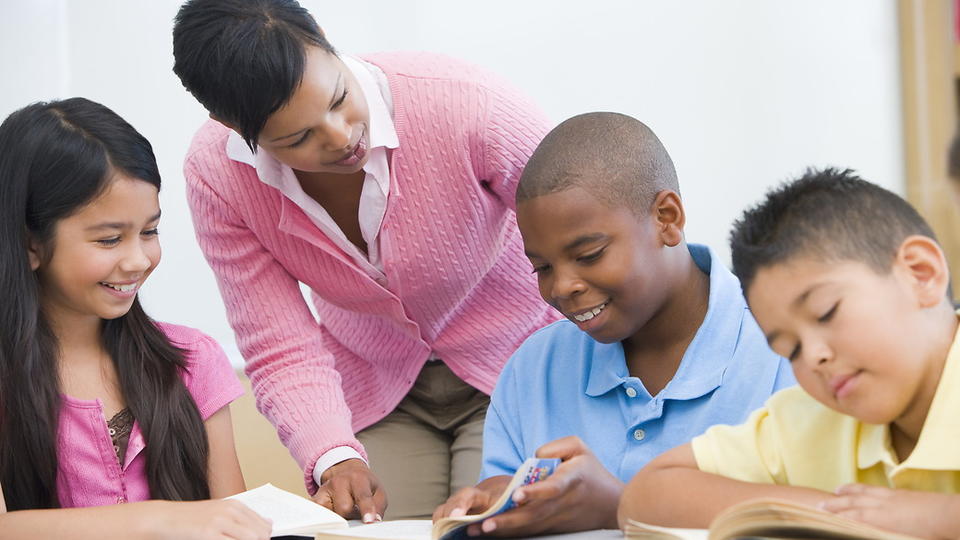 Students with a teacher