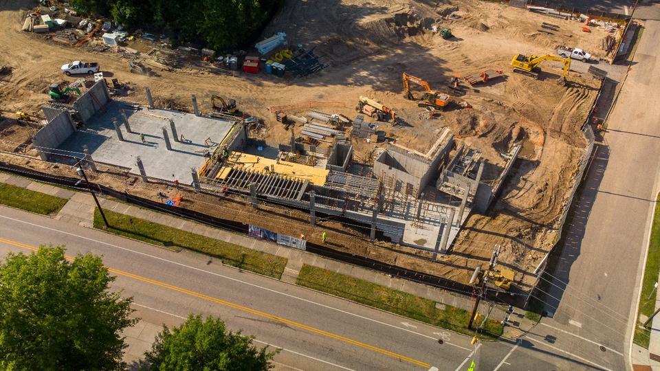 Overhead of new construction at NCCU campus.