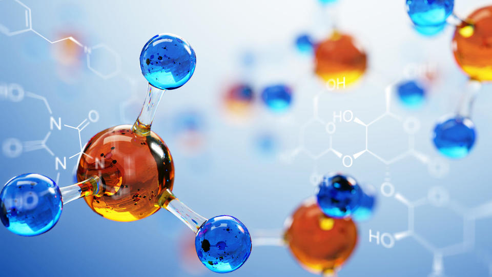 3-dimensional render of molecules