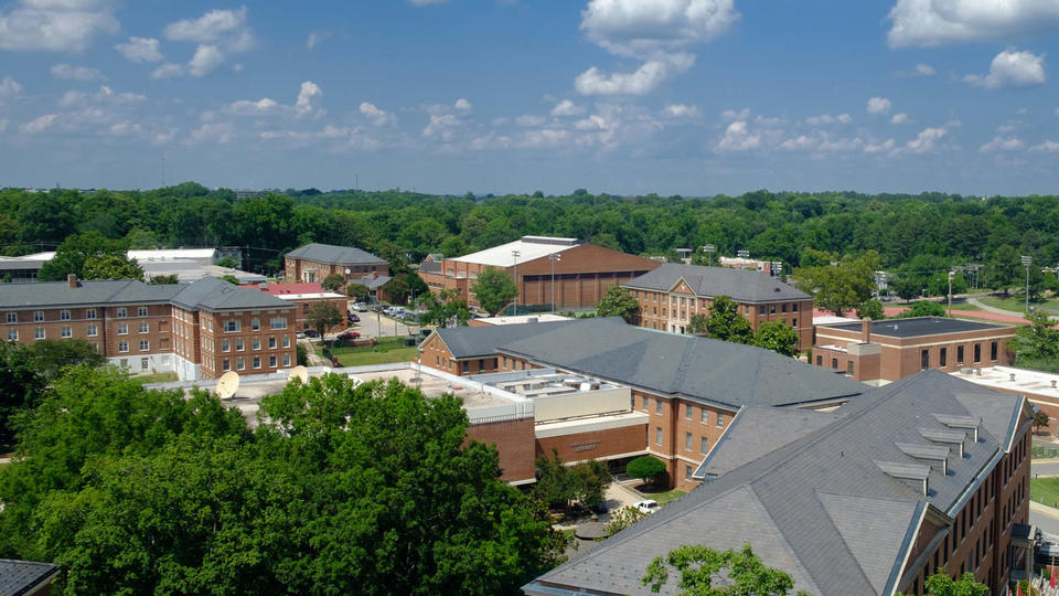 Aerial view of NCCU campus