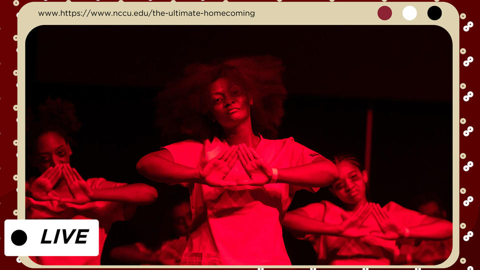 "LIVE", three dancers inside a cartoon web browser