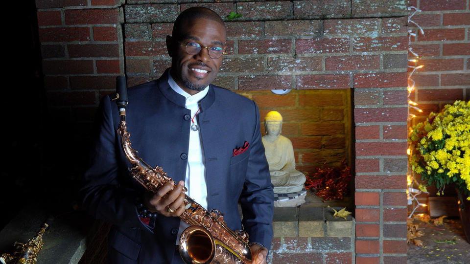 Anotonio Hart with saxophone