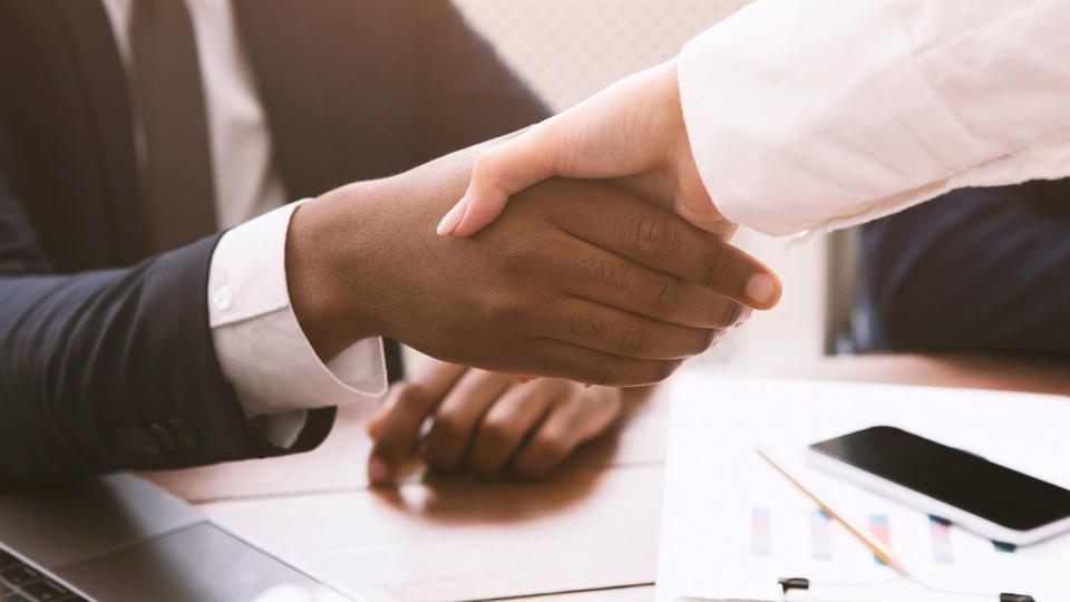 close up of a handshake