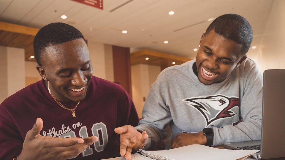 Two students reading