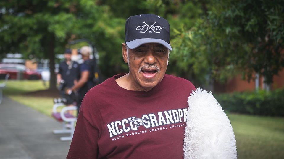 NCCU Grandpa helping on move in day