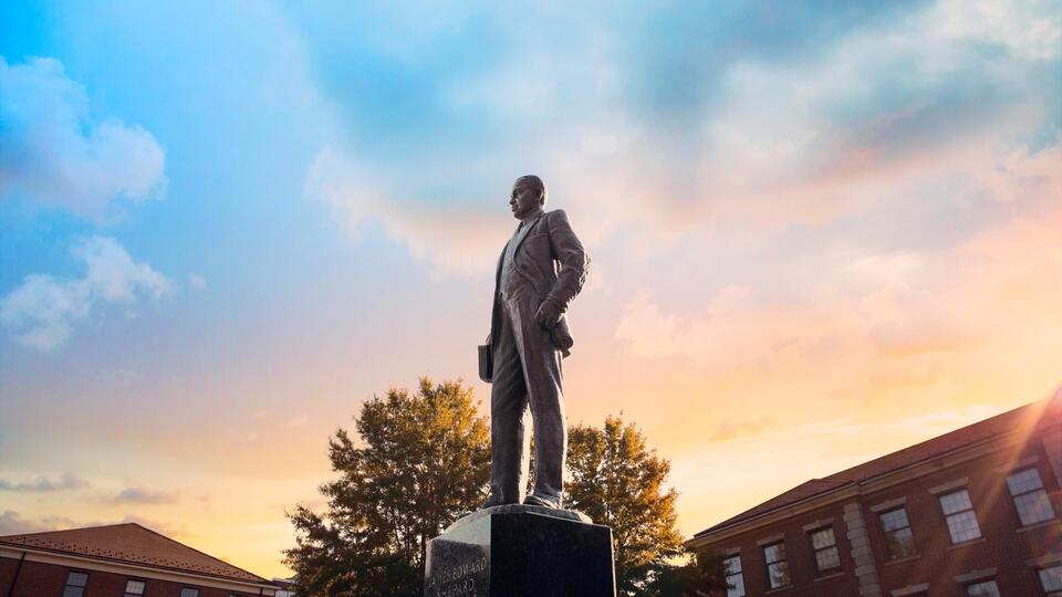 James E. Shepard statue