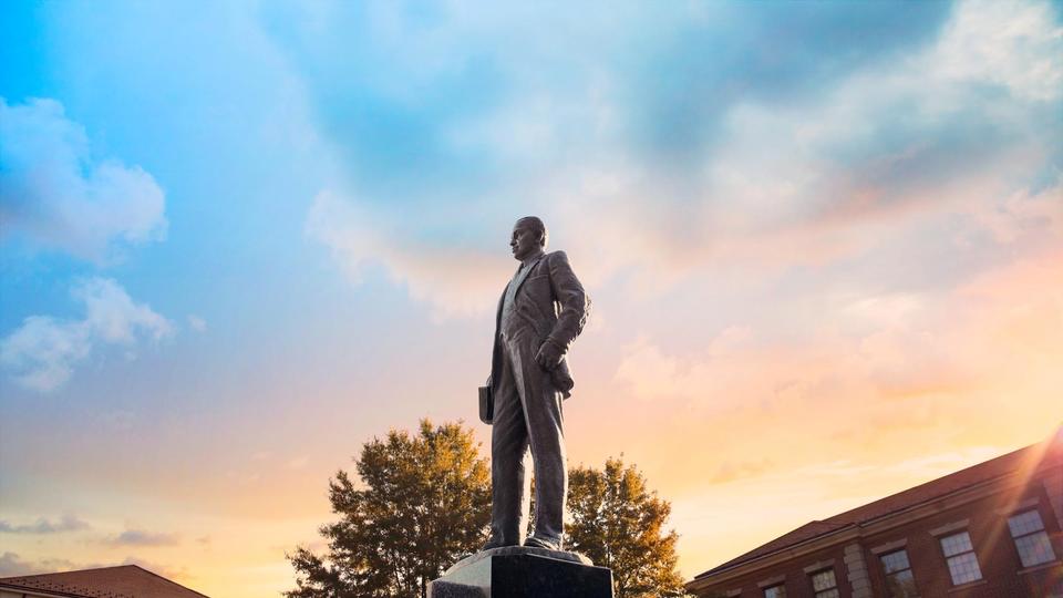 James E. Shepard statue