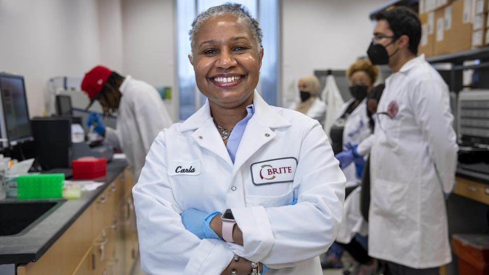 Staff in a lab coat