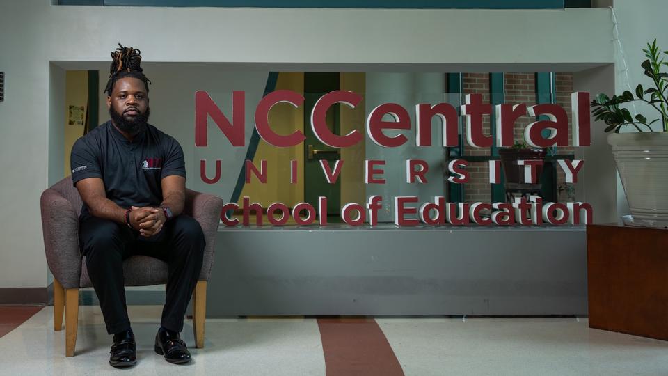 Chester Crowder Jr sitting in School of Education