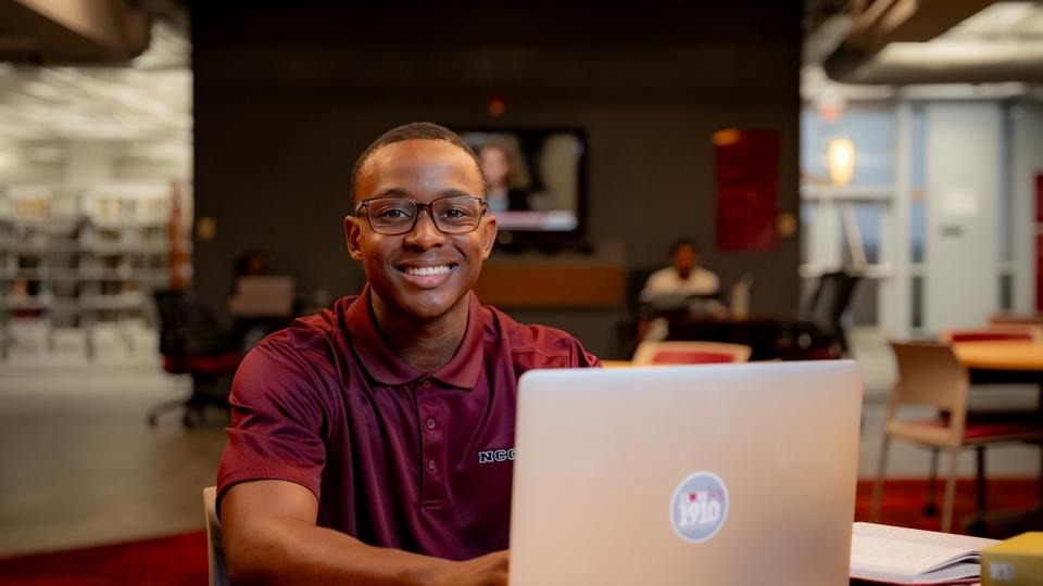 Student on Laptop