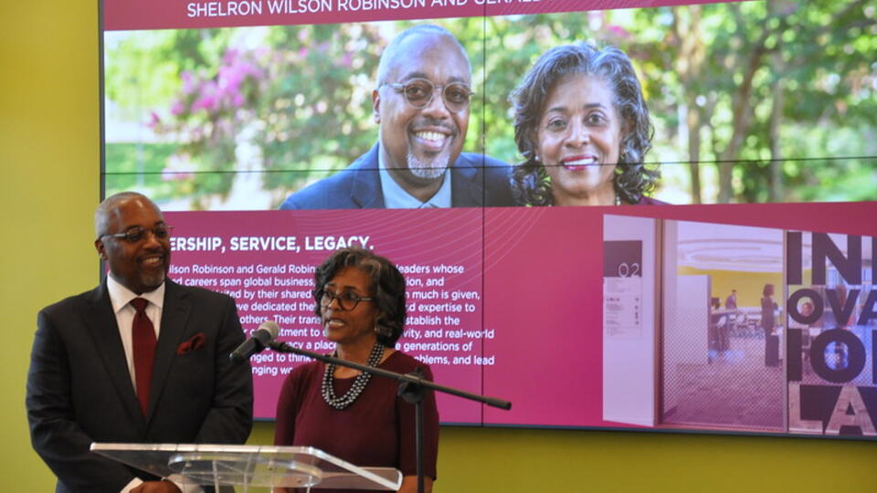 The North Carolina Central University (NCCU) School of Business has officially named the Shelron Wilson Robinson & Gerald Robinson Innovation Lab, a space designed to prepare students for the challenges of modern business through hands-on learning, collaboration, and real-world problem solving. 