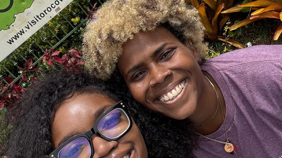 Student Kaya Peyton and Anais Roque, Ph.D.