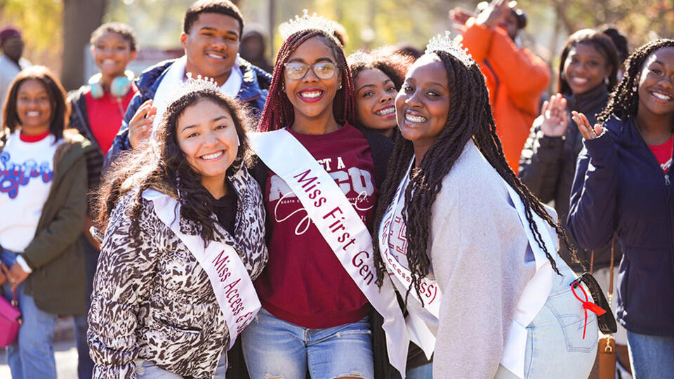 students at parade