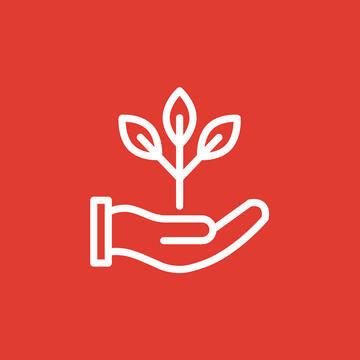 hand icon holding plant