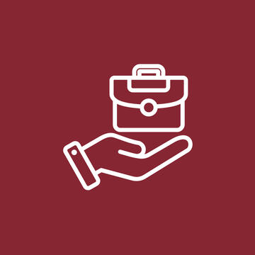 hand icon holding a briefcase