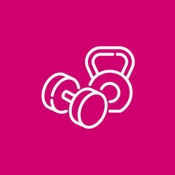 dumbbell and kettlebell icon