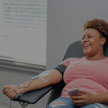student giving blood