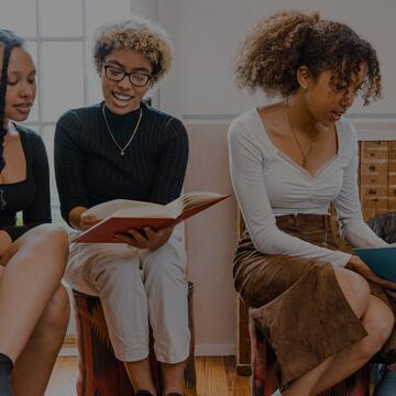 Students Reading Book