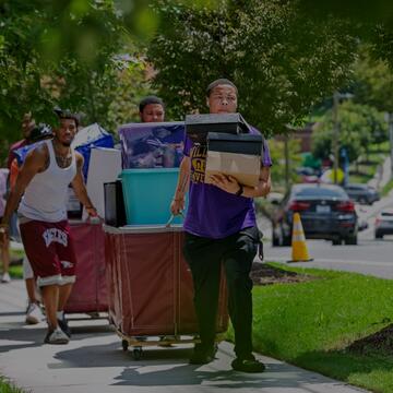 Students moving to dome