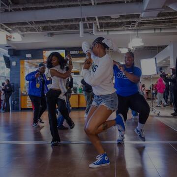 Image of students dancing