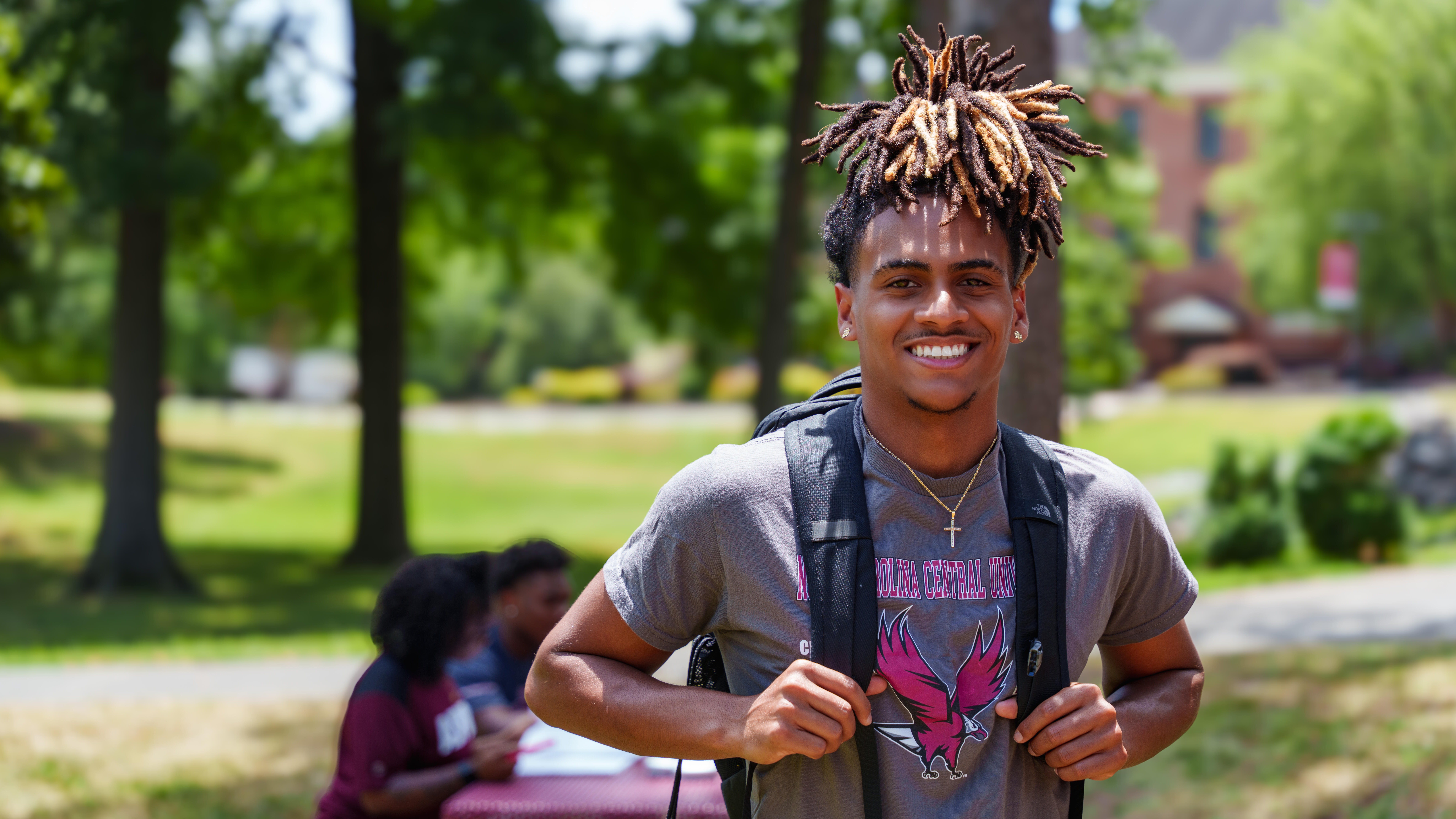 Male NCCU student on campus.